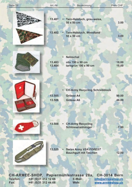 CH-ARMEE-SHOP - Katalog 2018