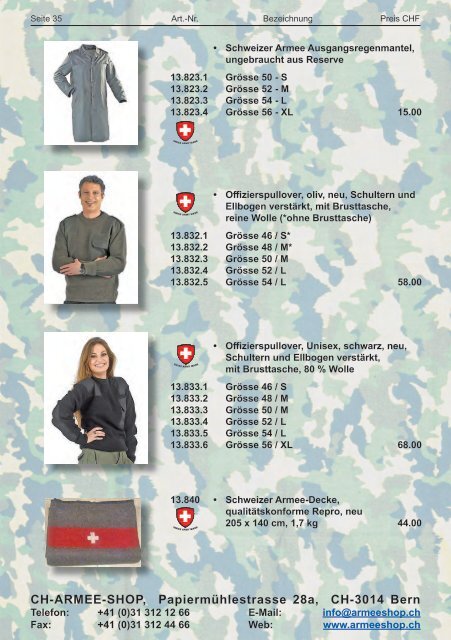 CH-ARMEE-SHOP - Katalog 2018