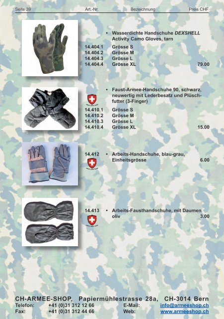 CH-ARMEE-SHOP - Katalog 2018