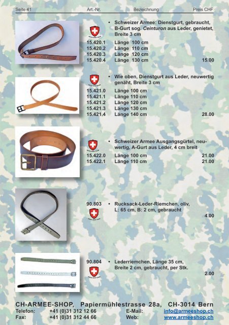 CH-ARMEE-SHOP - Katalog 2018