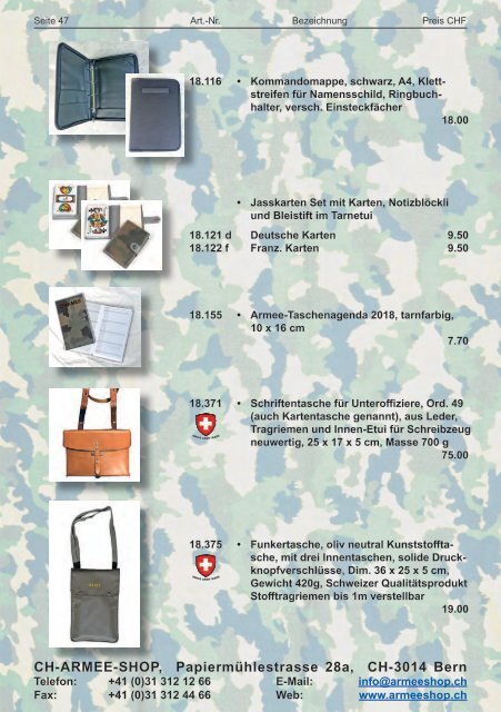 CH-ARMEE-SHOP - Katalog 2018