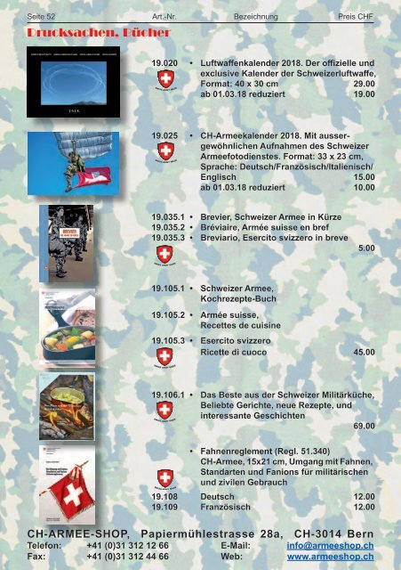 CH-ARMEE-SHOP - Katalog 2018