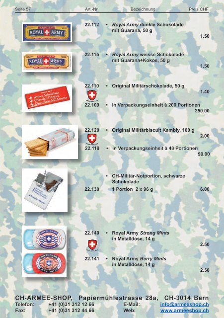 CH-ARMEE-SHOP - Katalog 2018