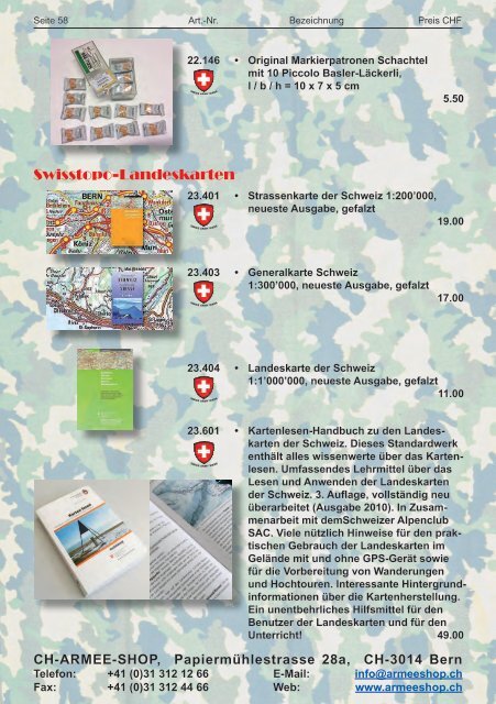 CH-ARMEE-SHOP - Katalog 2018