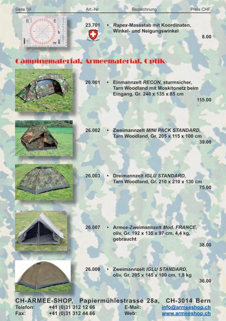 CH-ARMEE-SHOP - Katalog 2018