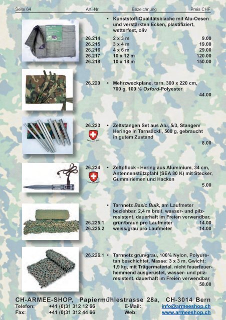 CH-ARMEE-SHOP - Katalog 2018