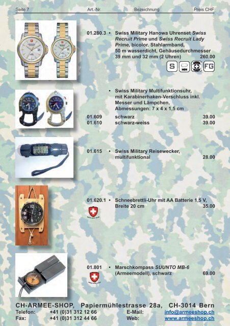 CH-ARMEE-SHOP - Katalog 2018