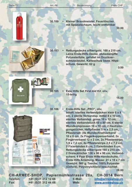 CH-ARMEE-SHOP - Katalog 2018