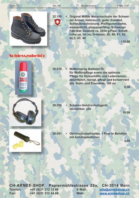 CH-ARMEE-SHOP - Katalog 2018