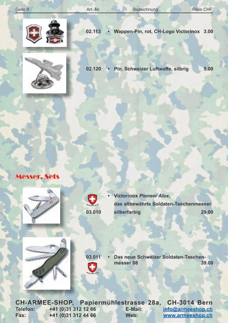 CH-ARMEE-SHOP - Katalog 2018