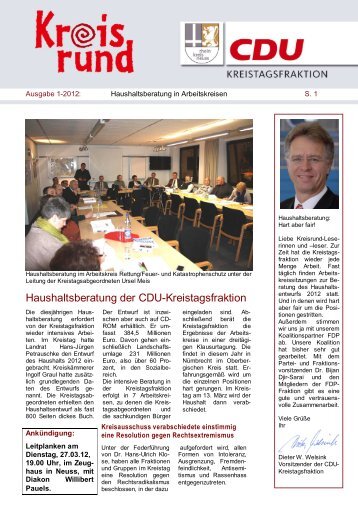Newsletter Ausgabe 1 2012 NEU - CDU im Rhein-Kreis Neuss