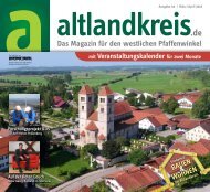 Altlandkreis Ausgabe März/April 2018 - Das Magazin für den westlichen Pfaffenwinkel