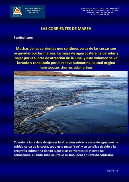 LAS CORRIENTES DE MAREA - Fondear.org