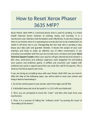 How to Reset Xerox Phaser 3635 MFP?