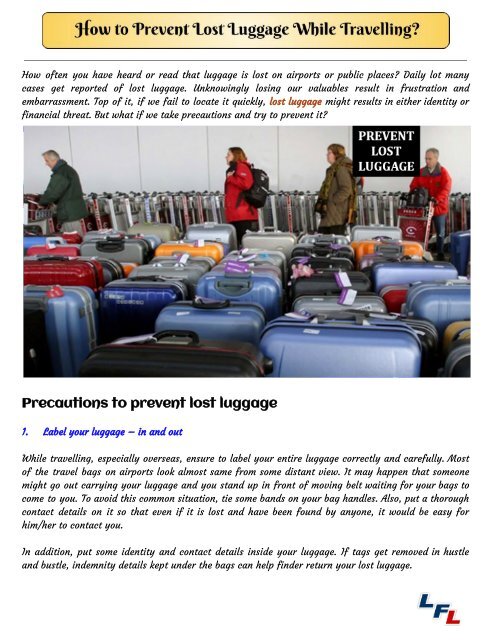 lot lost luggage
