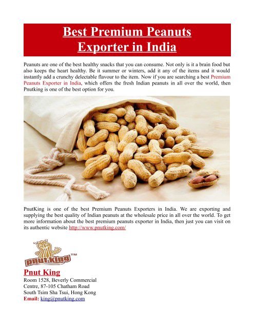 Best Premium Peanuts Exporter in India