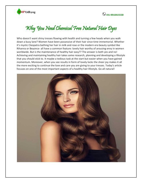 Why You Need Chemical Free Natural Hair Dyes.