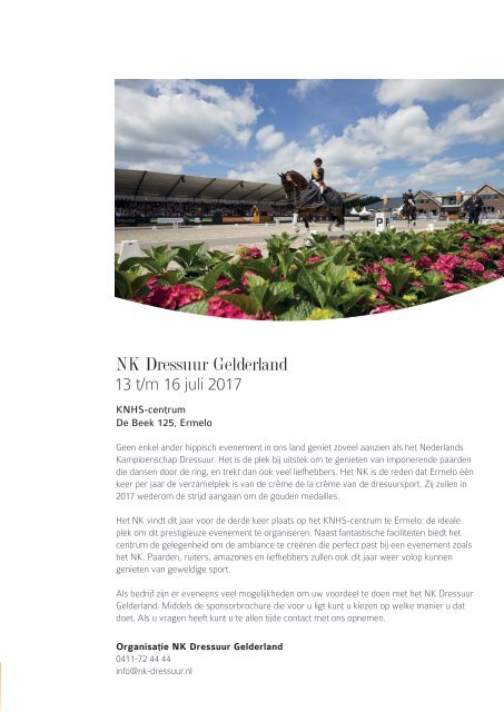 Sponsorbrochure NK Dressuur Gelderland - Small