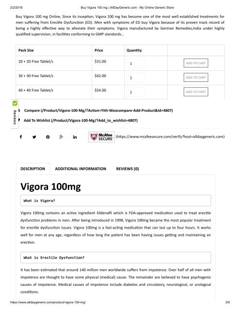 Buy Vigora 100 mg