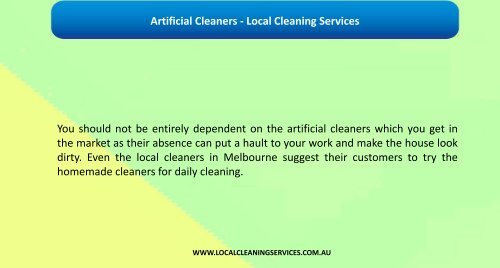 Artificial Cleaners - Local Cleaning Services