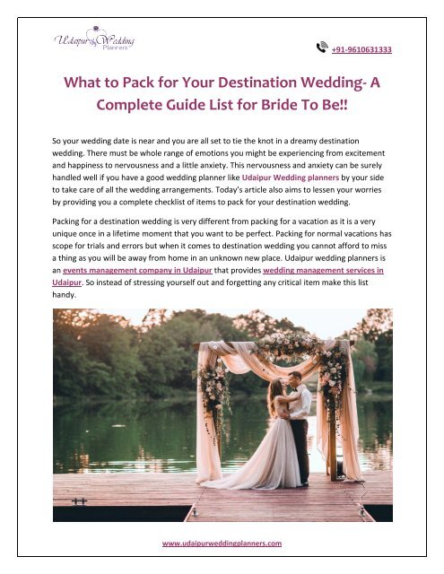 What to Pack for Your Destination Wedding