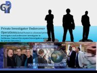 Private Investigator Undercover Operations