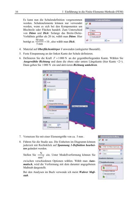 Grundlagen FEM mit Solidworks Berechnung Verstehen und anwenden