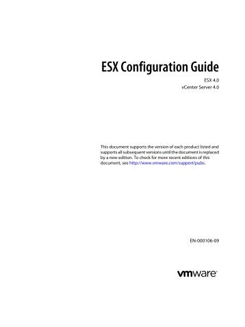 ESX Configuration Guide - ESX 4.0 - VMware