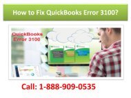 Fix QuickBooks Error 3100 Call 1-888-909-0535