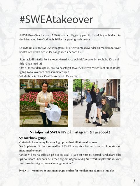 SWEA NY Magazine Juli 2017