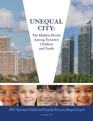 Unequal City: The Hidden Divide Among Toronto's Children and Youth