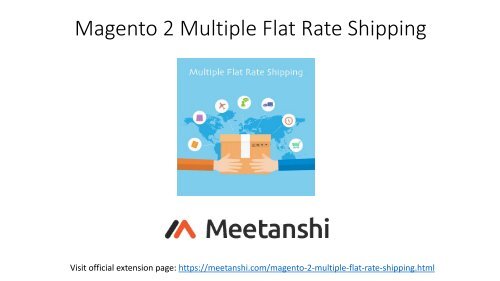 Magento 2 Multiple Flat Rate Shipping