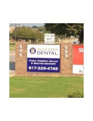 Signage outside the office of Huckabee Dental Southlake, TX 76092