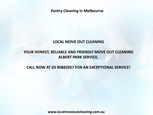 Pantry Cleaning in Melbourne