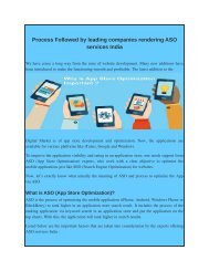 Process Followed by leading companies rendering ASO services India