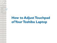 How to Adjust Touchpad of Your Toshiba Laptop