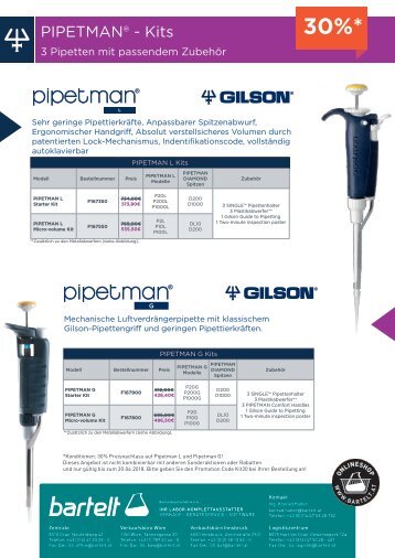  Bartelt GILSON-Aktion Pipetman KIT L & G