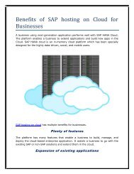 Benefits of SAP hosting on Cloud for Businesses