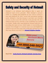 Safety and security of hotmail