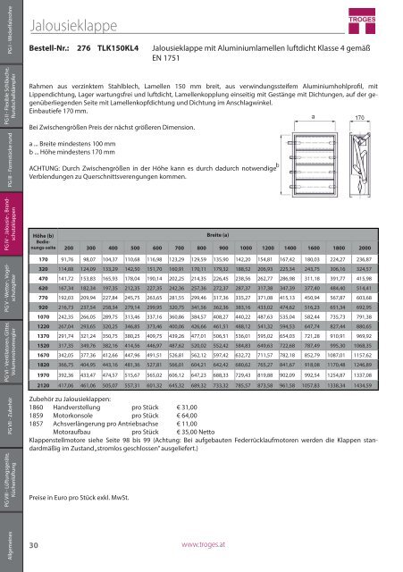 Preisliste 2018 TROGES