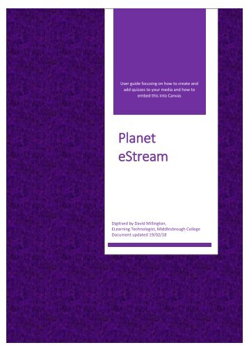 Planet eStream User Guide