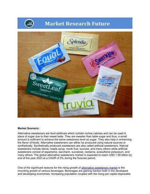 alternative sweeteners market  compitative analysis pdf