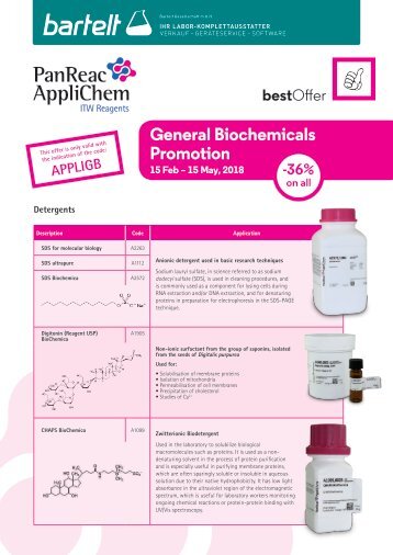 Bartelt Biochemie Aktion PanReac AppliChem 