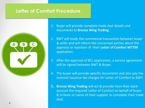 Bank Comfort Letter (BCL - MT799)