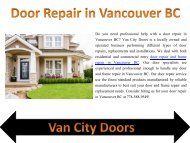 Door Repair in Vancouver BC