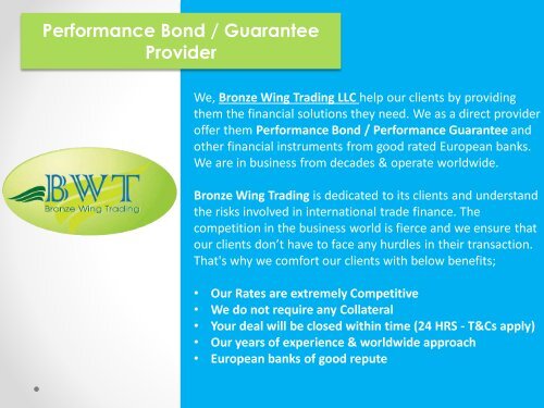 Performance Bond / Performance Guarantee