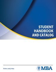 MBA Catalog and Student Handbook