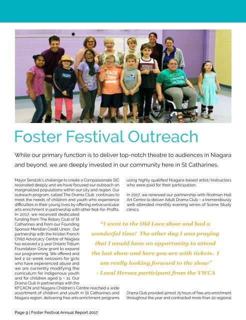 Foster Festival Annual Report 2017