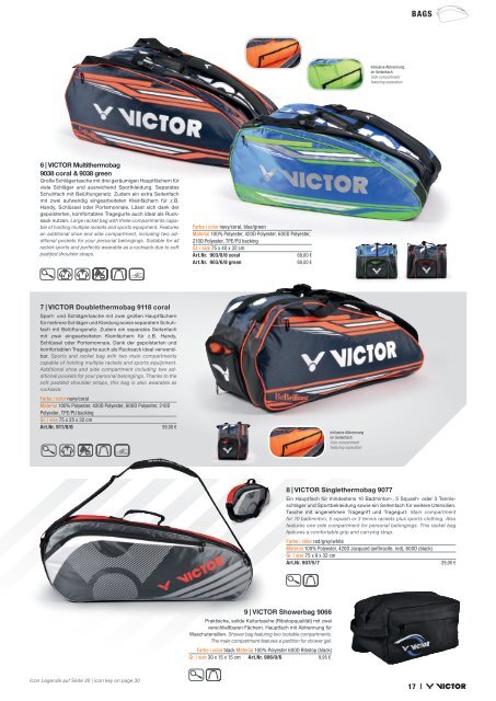 VICTOR Squashkatalog 2018-19