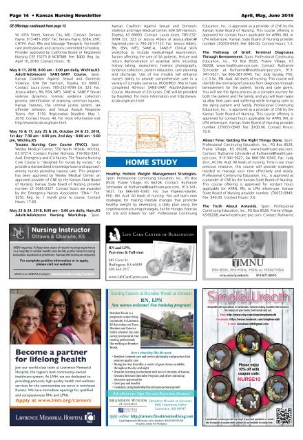 Nursing Newsletter - April 2018